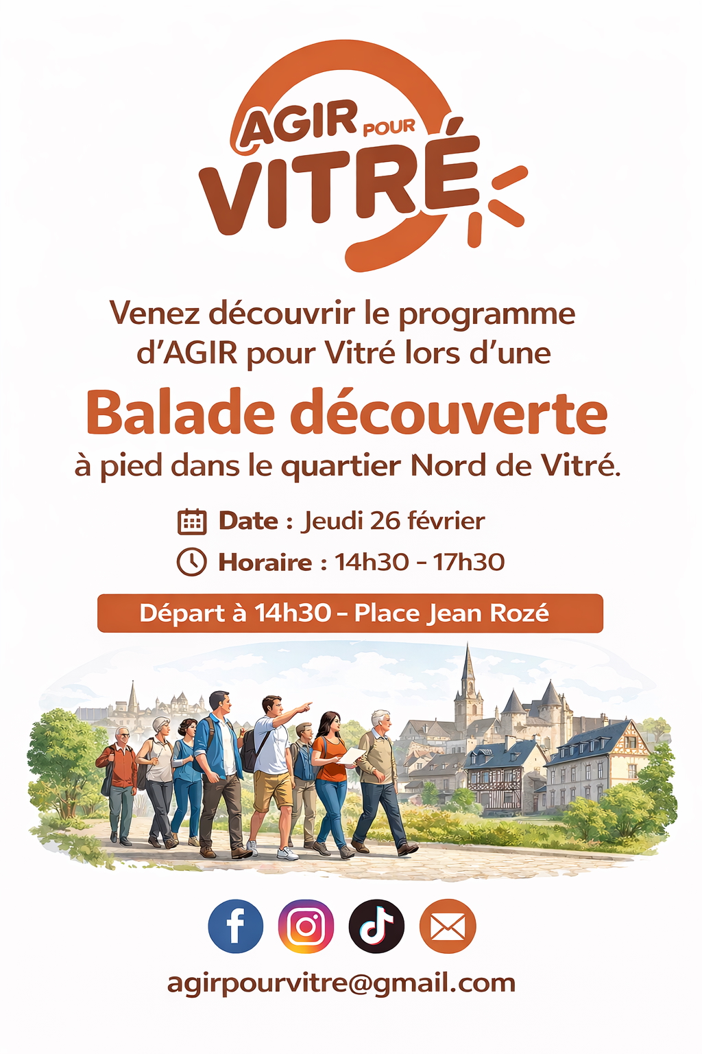 Balade urbaine quartier Nord Vitré le jeudi 26 février 2026 – Rencontre avec AGIR pour Vitré