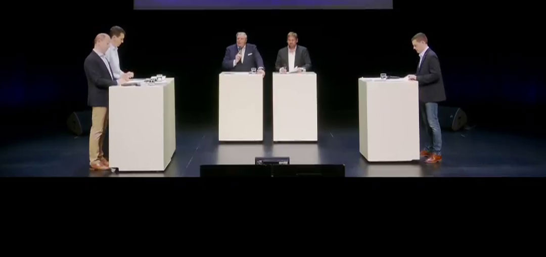 Pierre Léonardi lors du débat des municipales 2026 à Vitré